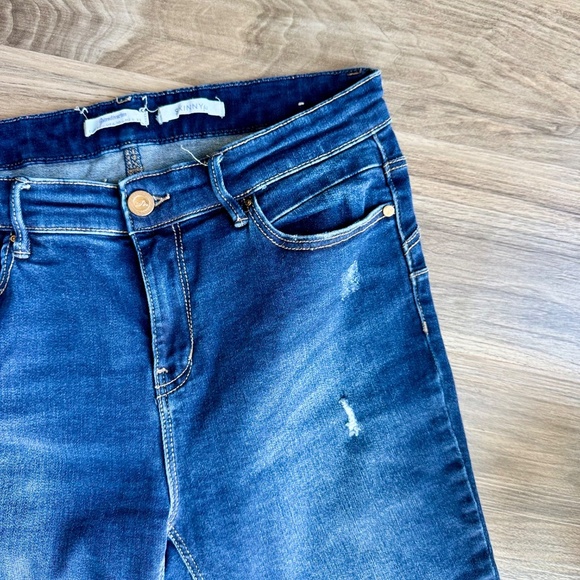 Stradivarius Distressed Skinny Fit Jeans Blue Size 10 - Picture 5 of 11